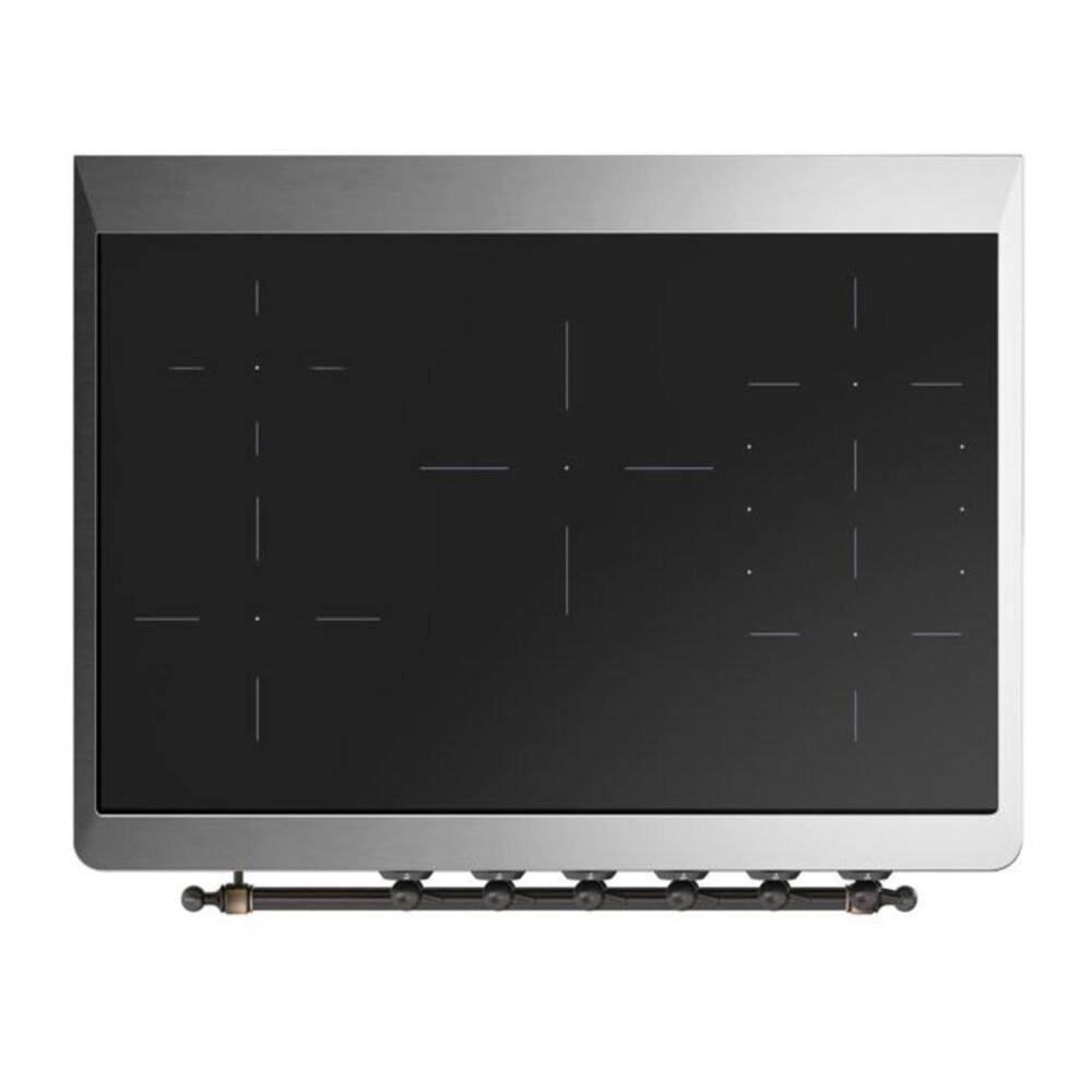 Alt View 6. ILVE - ILVE Majestic II 36 inch Induction Range with 5 Elements (Midnight Blue, Burnished Trim) - Midnight Blue.