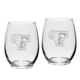 Jardine - Fordham Rams 15oz. 2-Piece Stemless Wine Glass Set - Multicolor