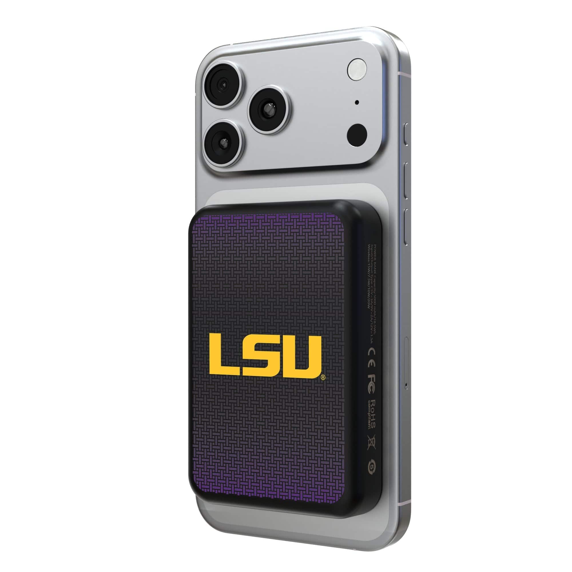 Keyscaper - LSU Tigers Wireless Magnetic Power Bank - Black