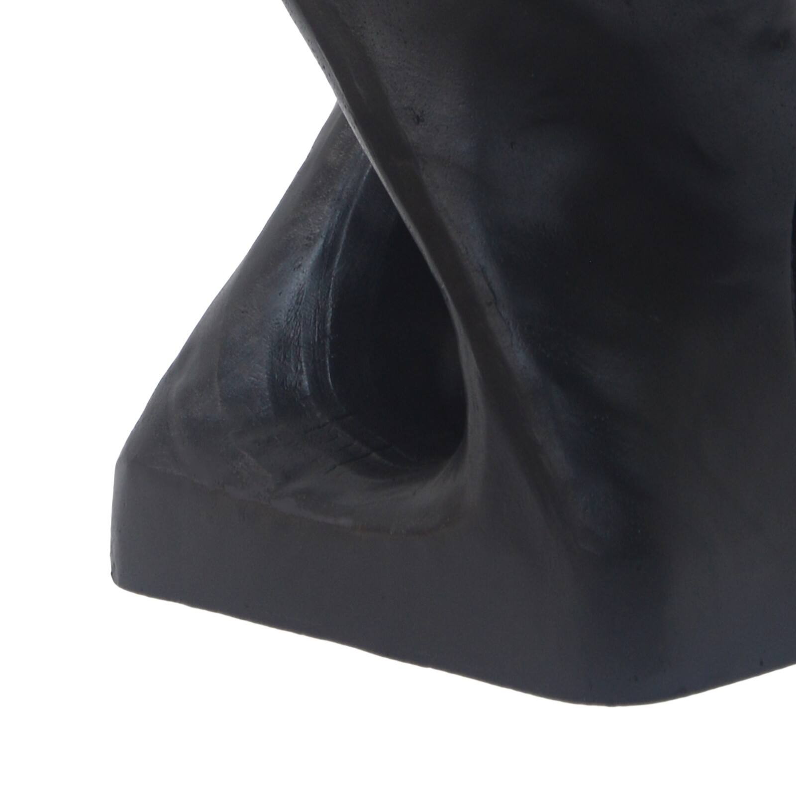 Alt View 10. Ecooso - Modern Spiral Side Table with Unique Twisted Design, Durable MGO Construction for Indoor Outdoor Use, Small Accent Table - Black.