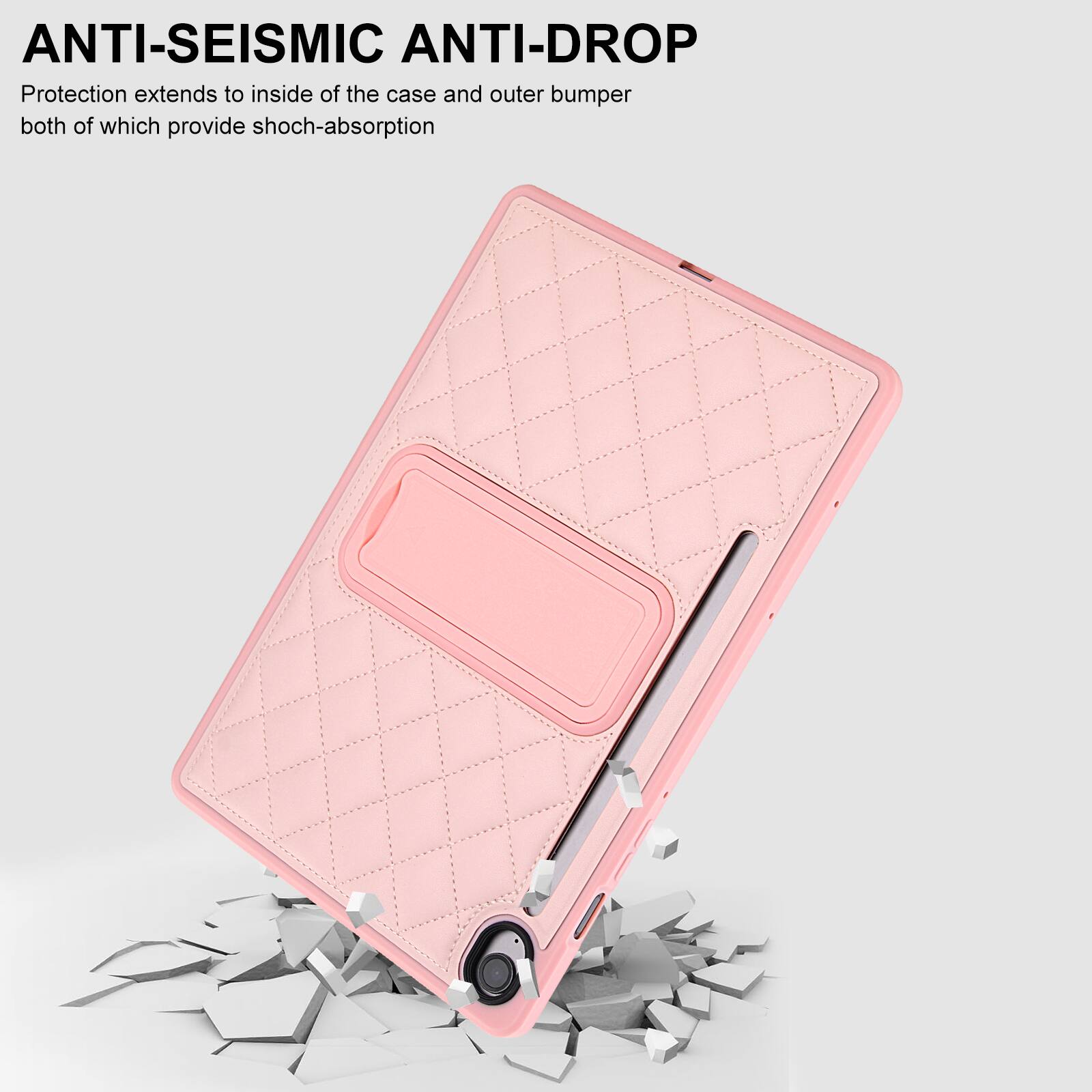 ANTI-SEISMIC ANTI-DROP  
Protection extends to inside of the case and outer bumper both of which provide shock-absorption