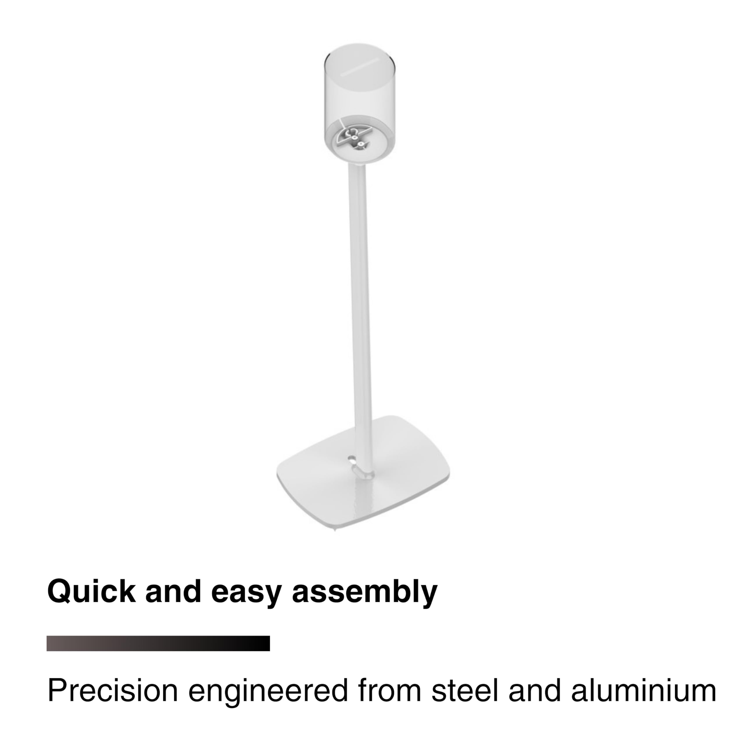 Quick and easy assembly  
Precision engineered from steel and aluminium