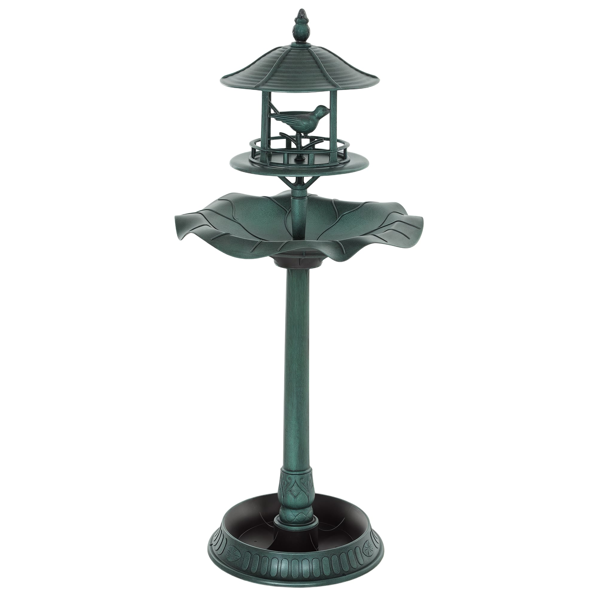 Outsunny - in 1 Garden Bird Bath Bowl Pedestal with Bird Feeder, Large Water Basin - Green price history on PriceWatchPro