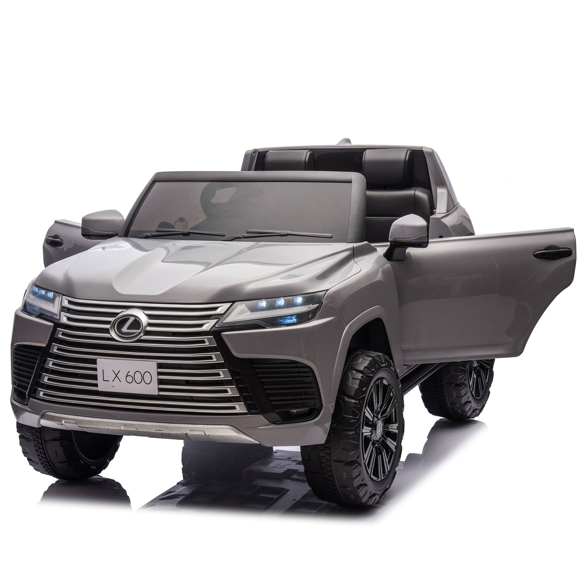 Alt View 10. BreeBe - Licensed LEXUS LX600 24V Kids Ride-On Car 2-Seater 2WD, Parents Control, Bluetooth, Music, Adjustable Speed - Gray.