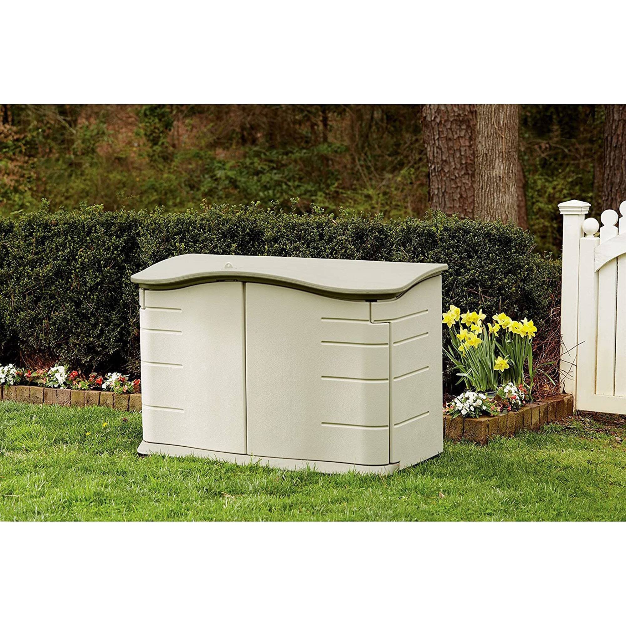 Alt View 3. RubberMaid - Rubbermaid Plastic Double Walled Horizontal Outdoor Storage Shed, Sand/Brown - Sand/Brown.
