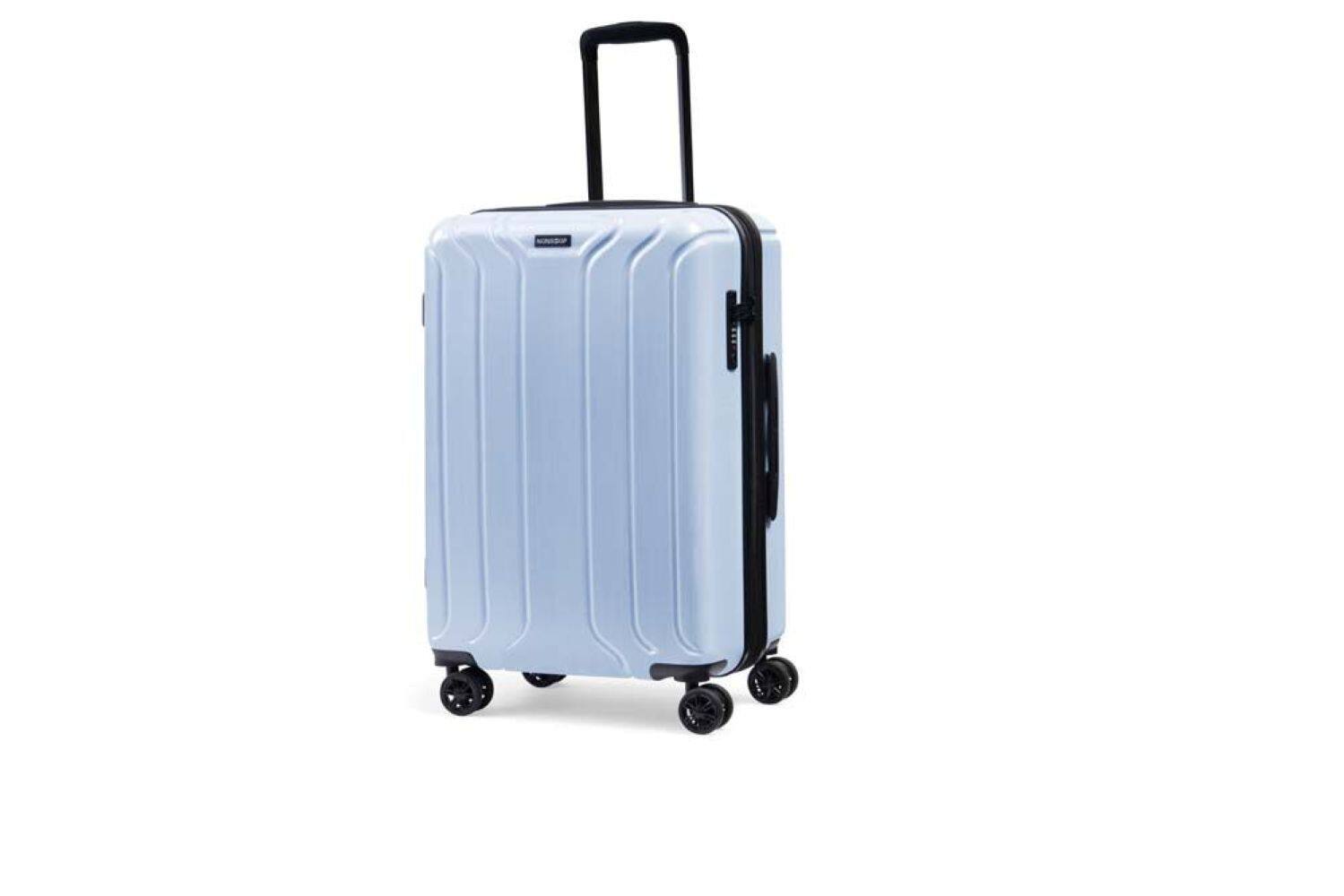 Alt View 4. Nonstop - New York Elite Lightweight Expandable 3 Piece spinner Luggage Set  +3 packing cubes ,(19.4/23.4/28)  - Sky Blue - Sky Blue.