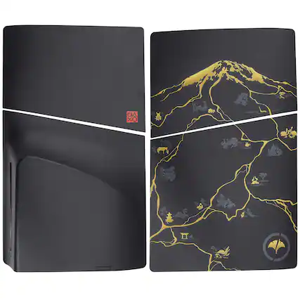 Front. MobileSentrix - Ghost of Yotei - Faceplate Covers (Top & Bottom) Replacement Compatible For PlayStation 5 Pro Disc Edition PS5 - Black - Black.
