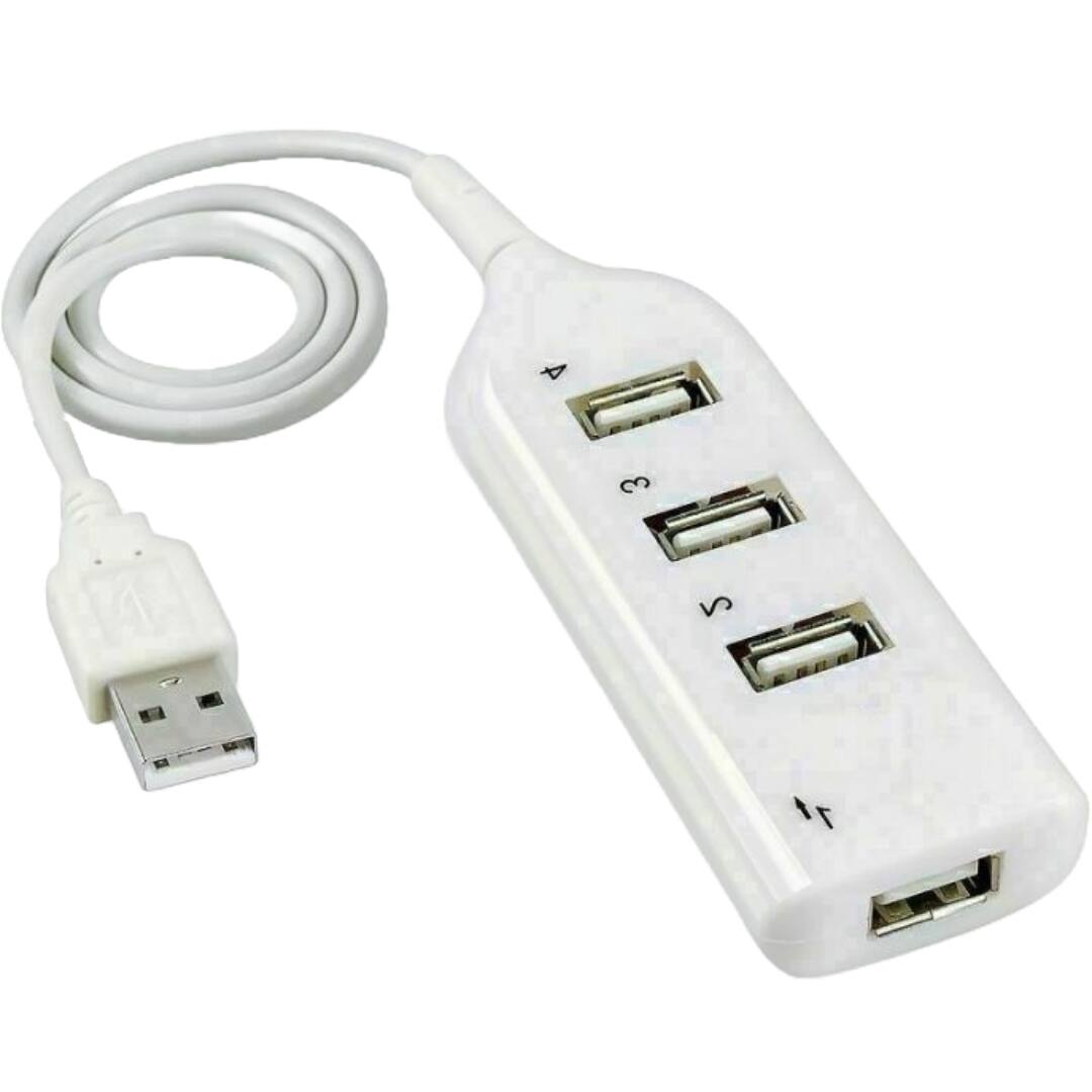 Sanoxy - USB 2.0 Hi-Speed 4-Port Splitter Hub For PC Notebook High Speed Computer - White
