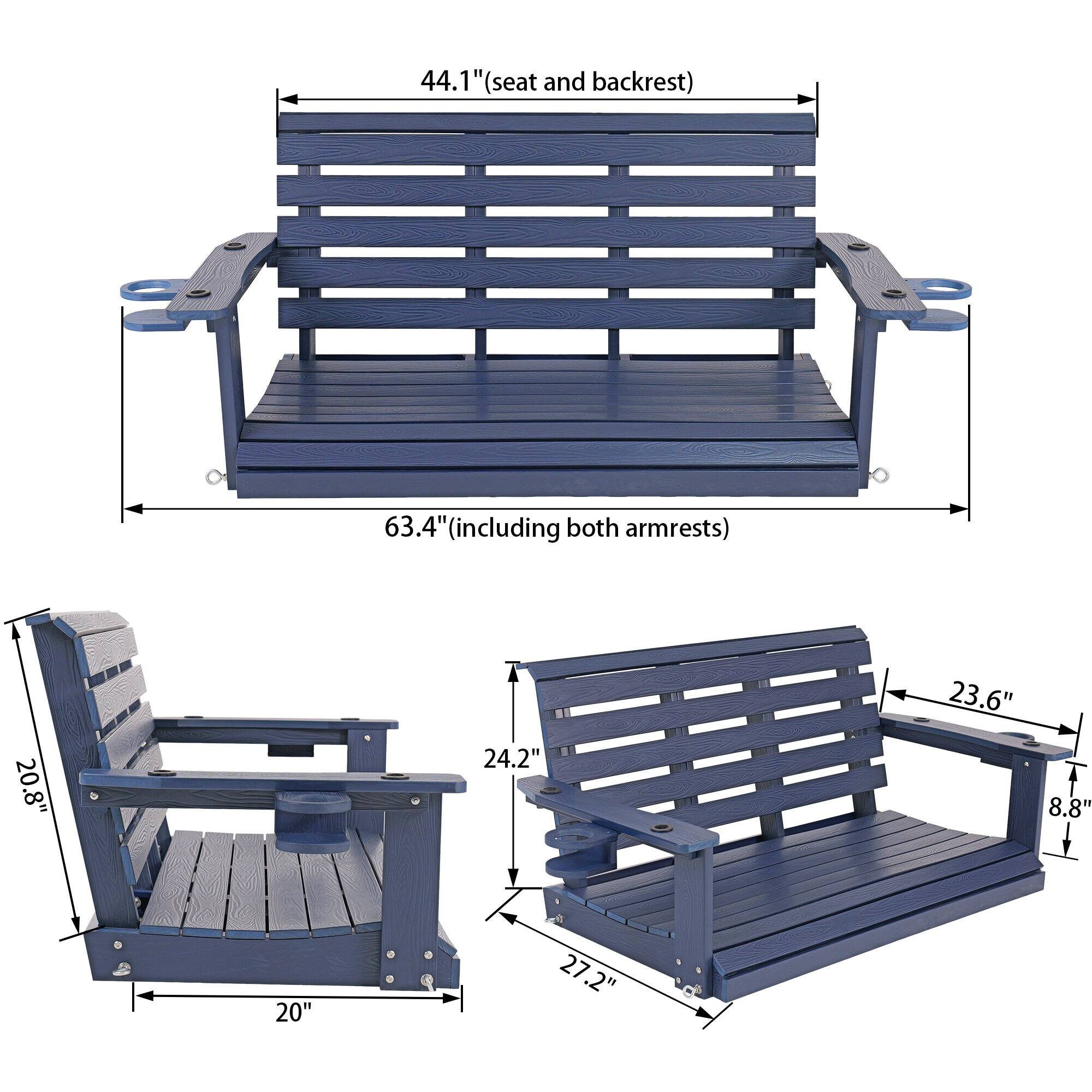 44.1" (seat and backrest)  
63.4" (including both armrests)  
20.8"  
24.2"  
23.6"  
8.8"  
20"  
27.2"