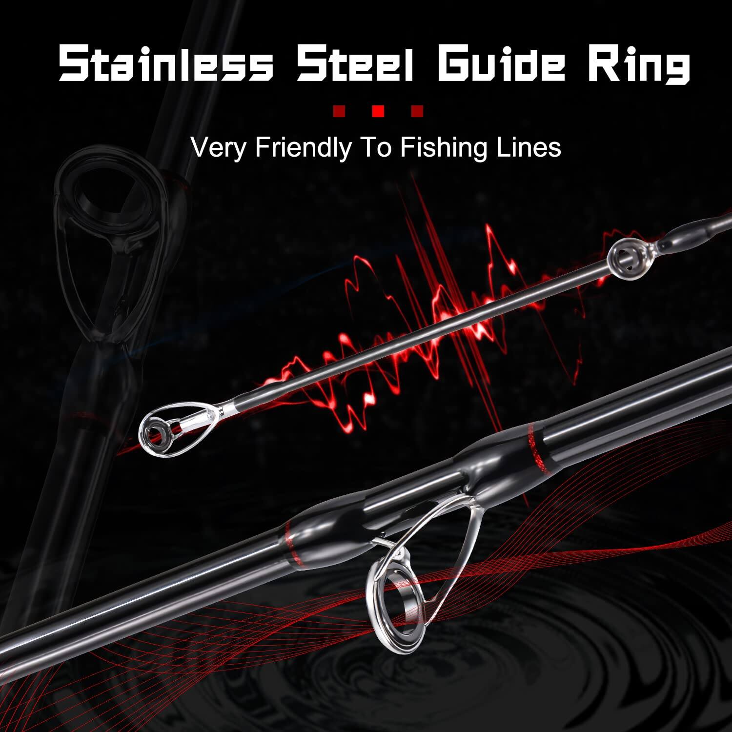 Stainless Steel Guide Ring  
Very Friendly To Fishing Lines