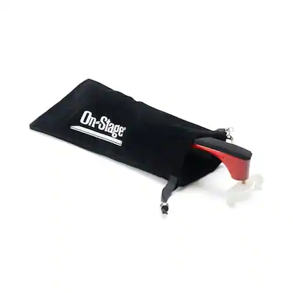 Front. On Stage Stands - On-Stage Violin/Viola Shoulder Rest Pouch (Lightweight and Portable, All-Black Polyester, Smooth to the Touch, - Black.