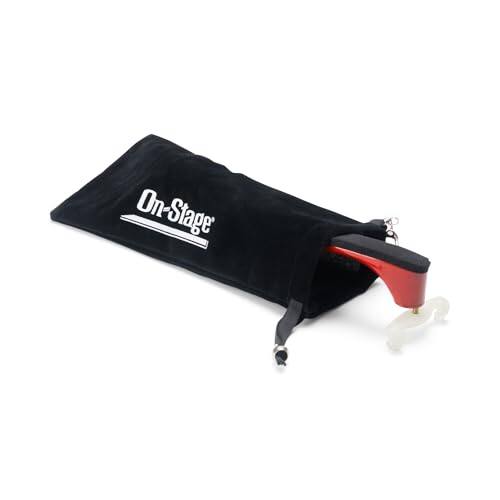 Front. On Stage Stands - On-Stage Violin/Viola Shoulder Rest Pouch (Lightweight and Portable, All-Black Polyester, Smooth to the Touch, - Black.