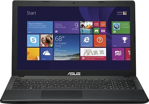 Front Standard. Asus - 15.6" Laptop - 4GB Memory - 500GB Hard Drive - Black.