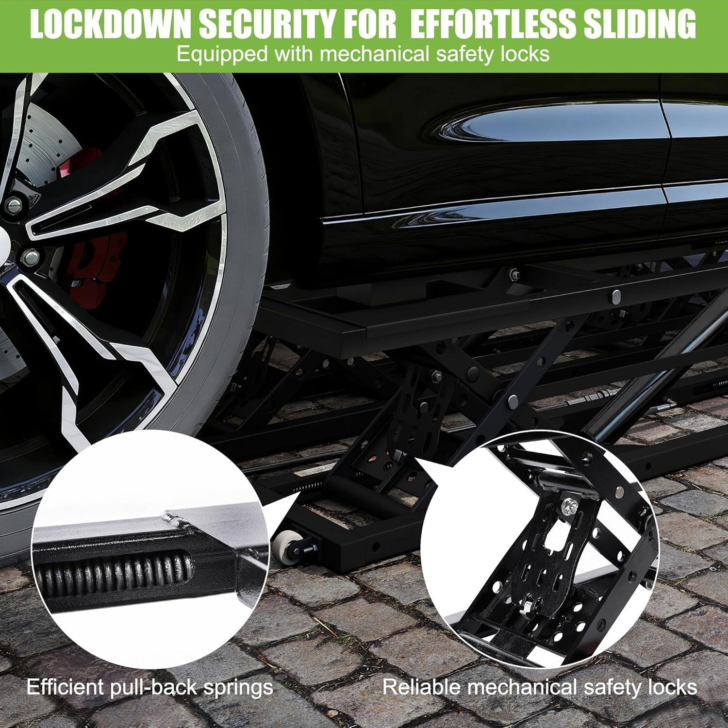 LOCKDOWN SECURITY FOR EFFORTLESS SLIDING  
Equipped with mechanical safety locks  

Efficient pull-back springs  
Reliable mechanical safety locks