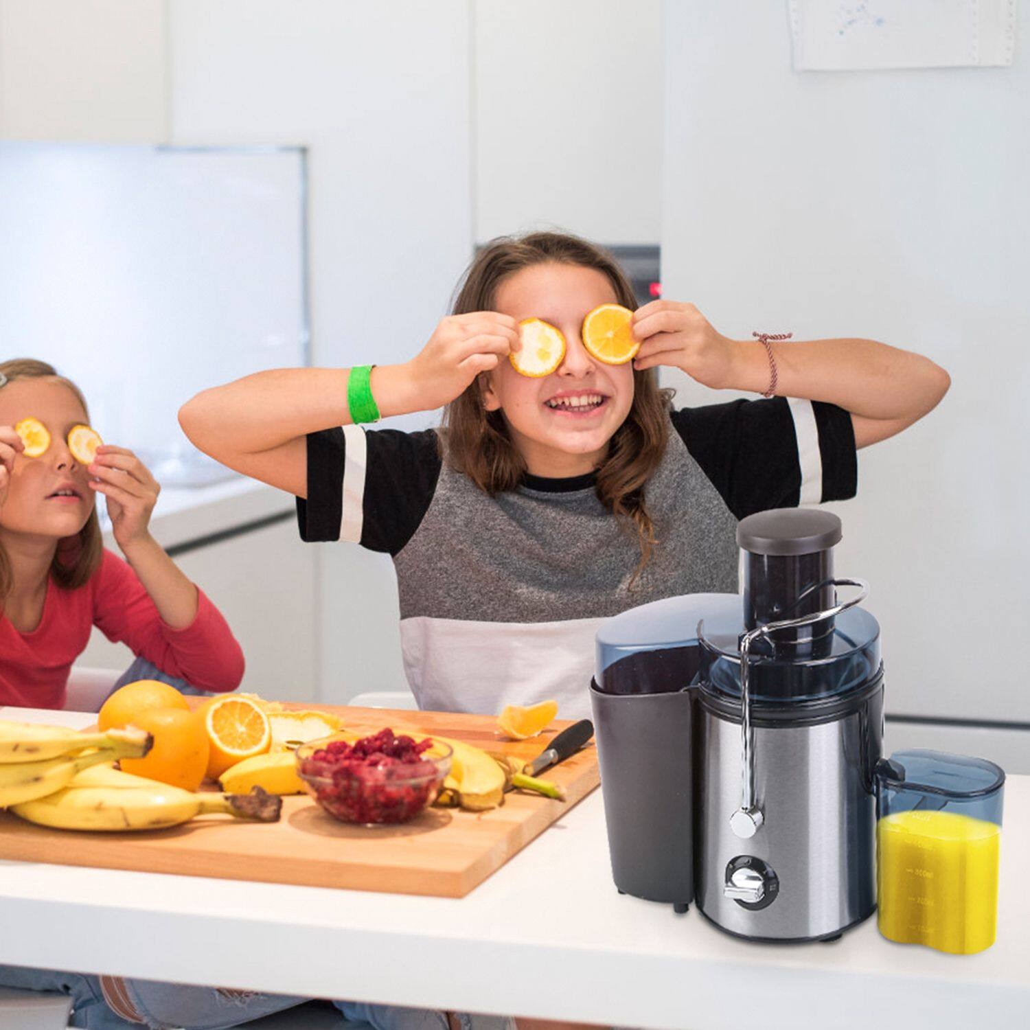 Alt View 10. Forest'nSky - 1000W Centrifugal Juicer  with 2 Speeds & 2.6” Wide Feed Chute, Includes 17oz Cup & 54oz Pulp Collector - Black.