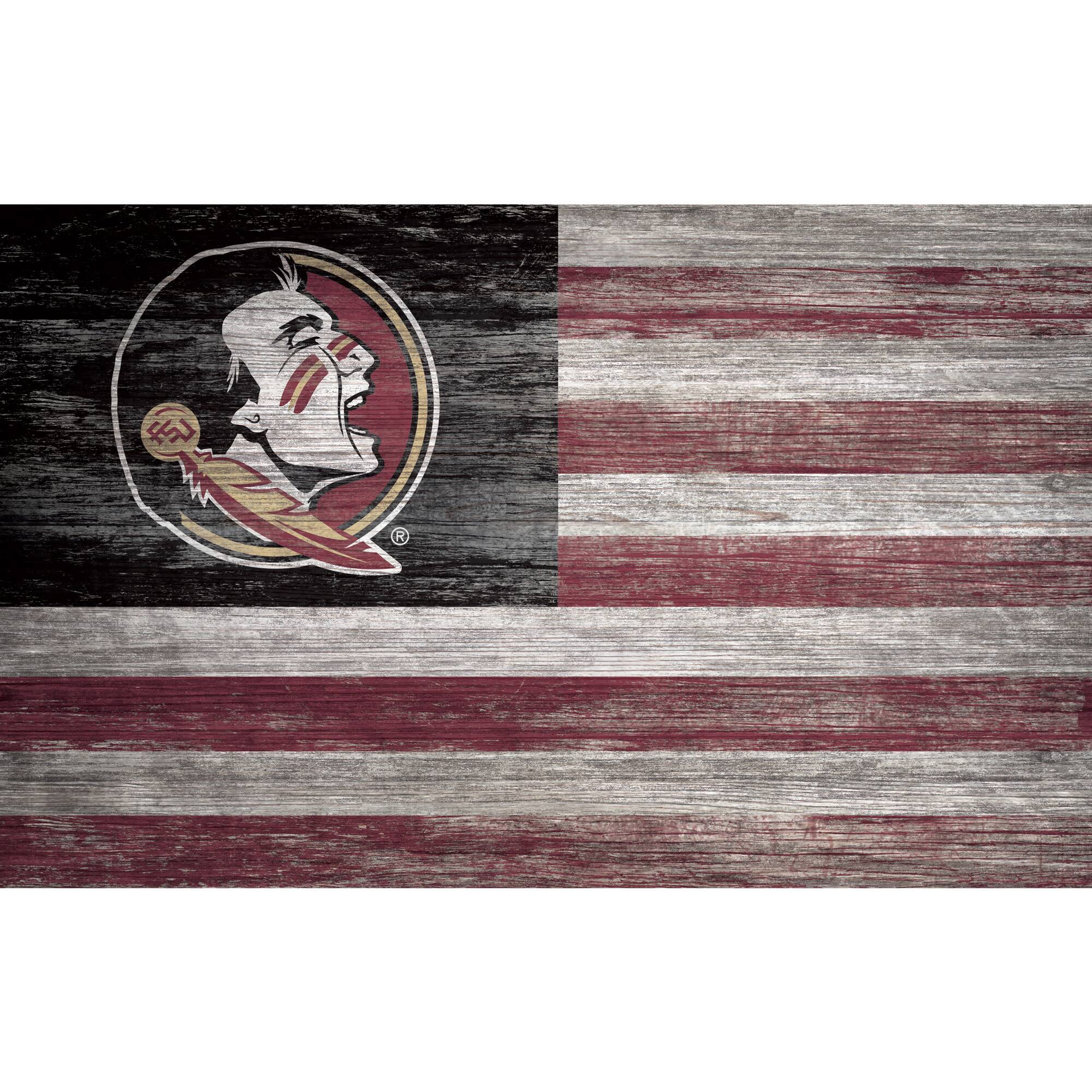 Florida State Seminoles 11'' x 19'' Distressed Flag Sign
