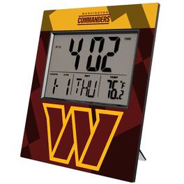 Keyscaper - Washington Commanders Color Block Digital Desk Clock - Multicolor