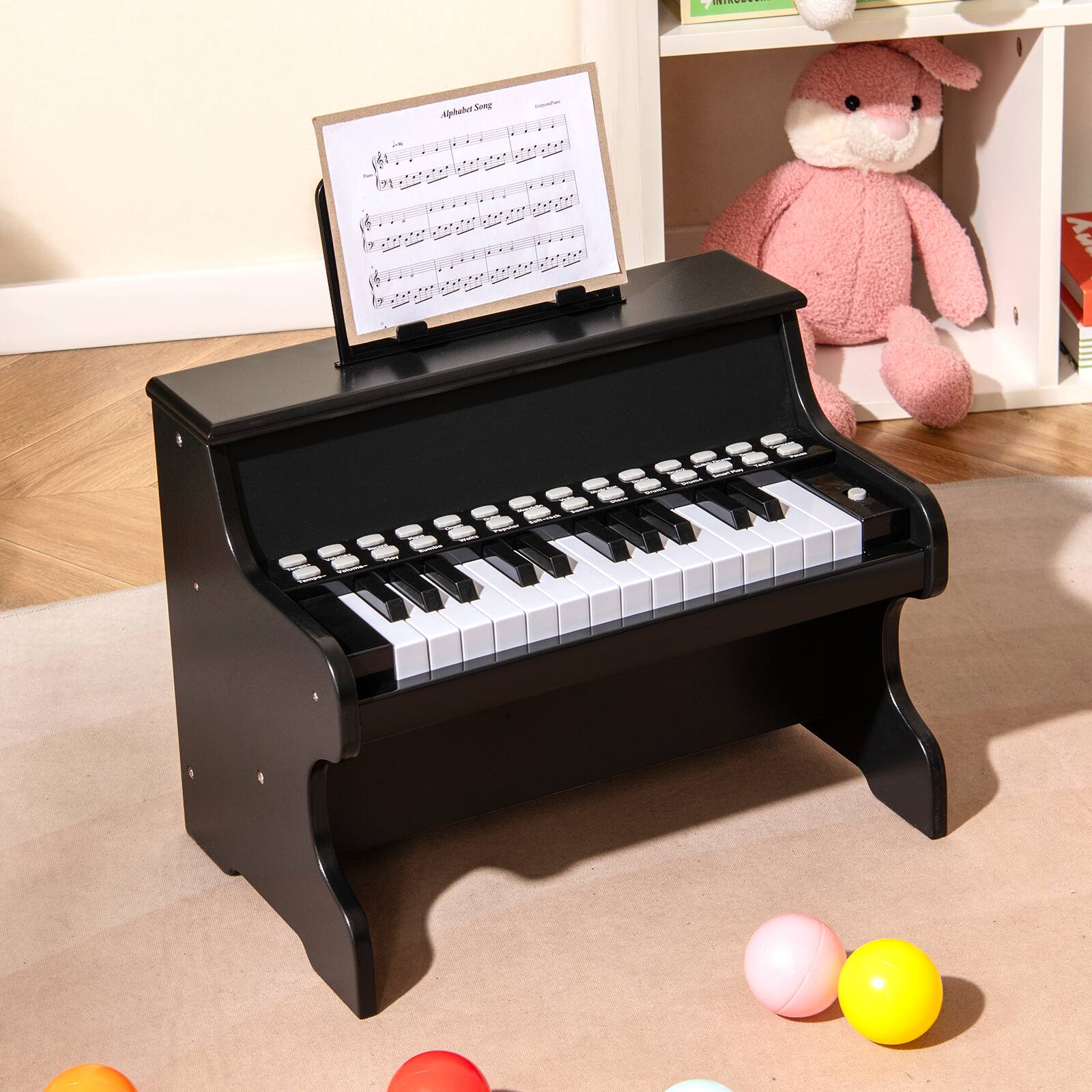 Gymax 25 Keys Digital Piano w/Music Stand Teaching Mode Lighted