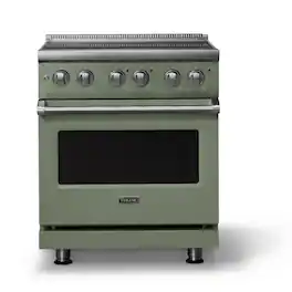 Viking - 30"W. Pro5S 4.7 Cu. Ft. Freestanding 4 Element Electric Convection Range - Eucalyptus
