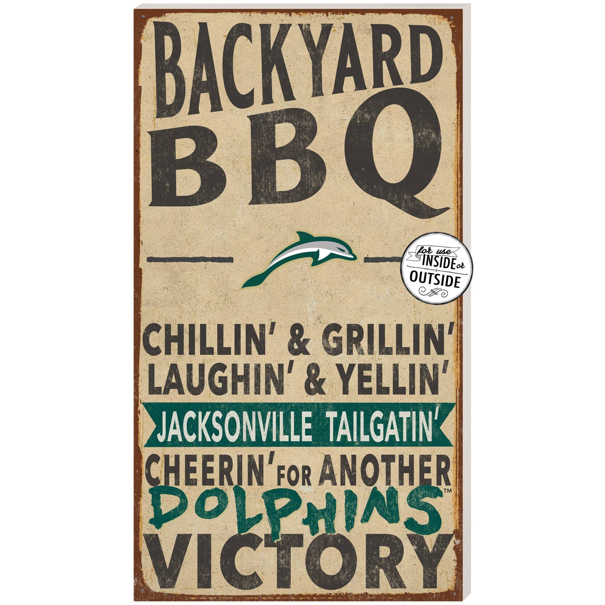 JU Dolphins 11'' x 20'' Indoor/Outdoor BBQ Sign