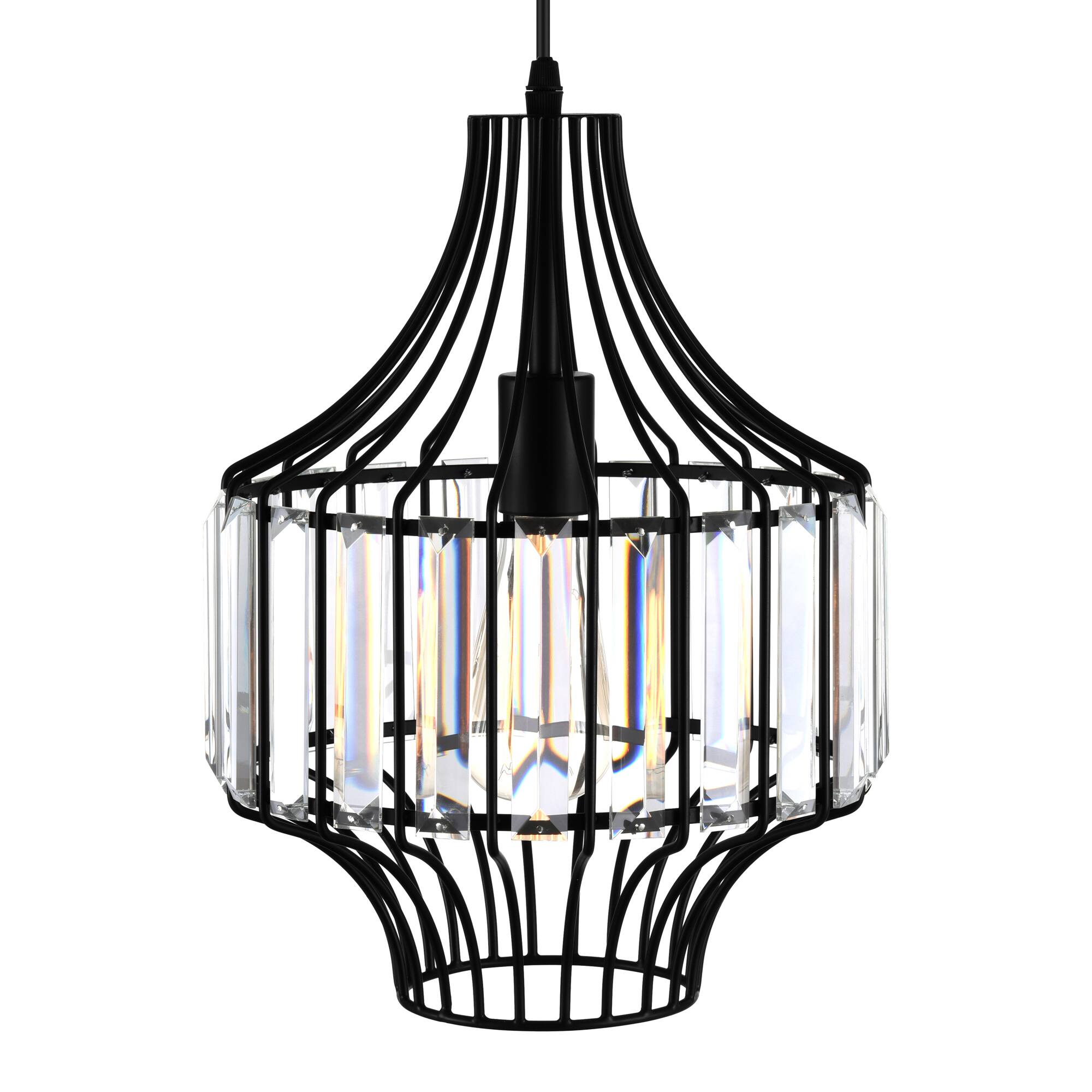 Left. CWI Lighting - Alethia 1 Light Down Pendant With Black Finish - Black.