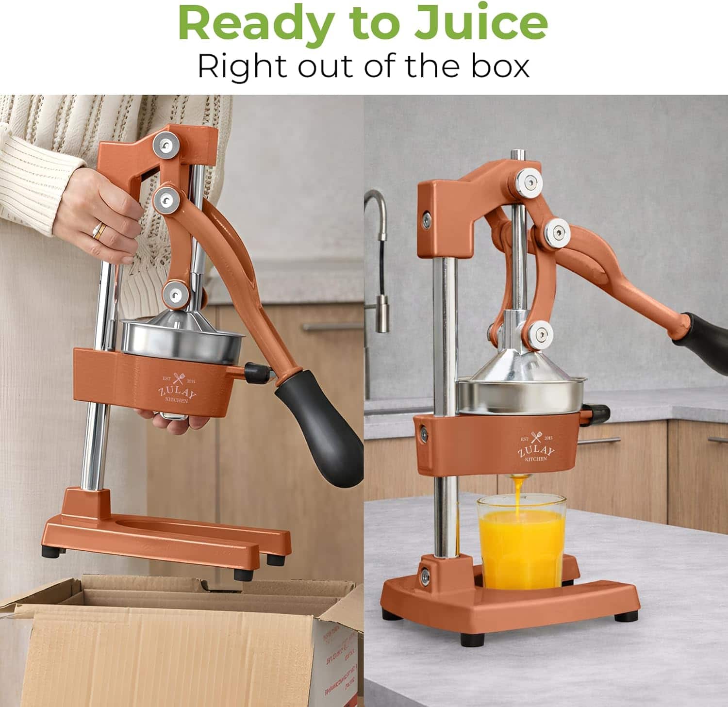 Zulay Kitchen Cast Iron Manual Citrus Press & Orange Squeezer
