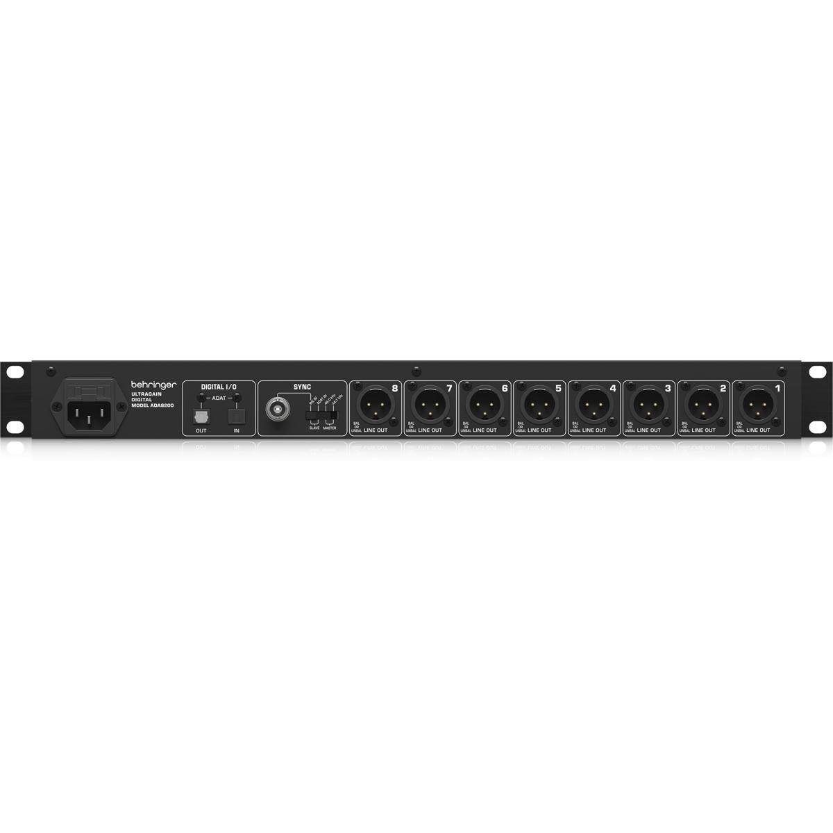 Behringer ATRAK - AAR Digital I/O - Sync - ULTRAGAIN - Model ADA800 - AD/AT - 8 - LINE OUT - 1 2 3 4 5 6 7 8