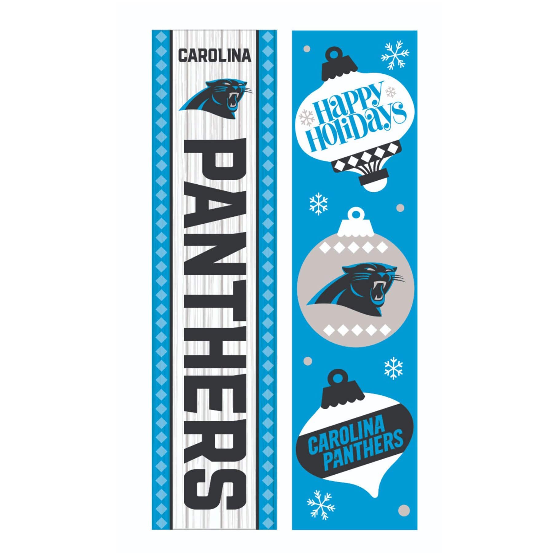 Evergreen Enterprises - Carolina Panthers 47" Double Sided Christmas Leaner Fan Sign - Multicolor
