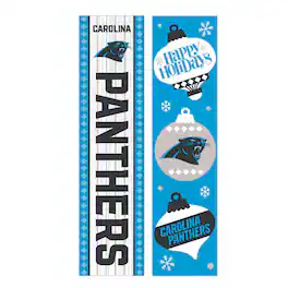 Evergreen Enterprises - Carolina Panthers 47" Double Sided Christmas Leaner Fan Sign - Multicolor