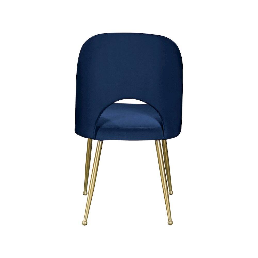 Alt View 1. Meridian Furniture - Logan Navy Velvet Dining Chair, Set of 2 - Blue.
