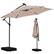 Front. Ainfox - Ainfox 10FT Solar LED Outdoor Patio Yard Offset Umbrella with Cross Base for Market,Garden,Deck,Backyard,Pool,with light - Khaki.