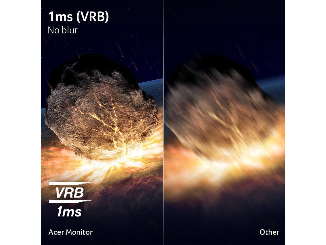 1ms (VRB)  
No blur  

VRB  
1ms  

Acer Monitor  

Other
