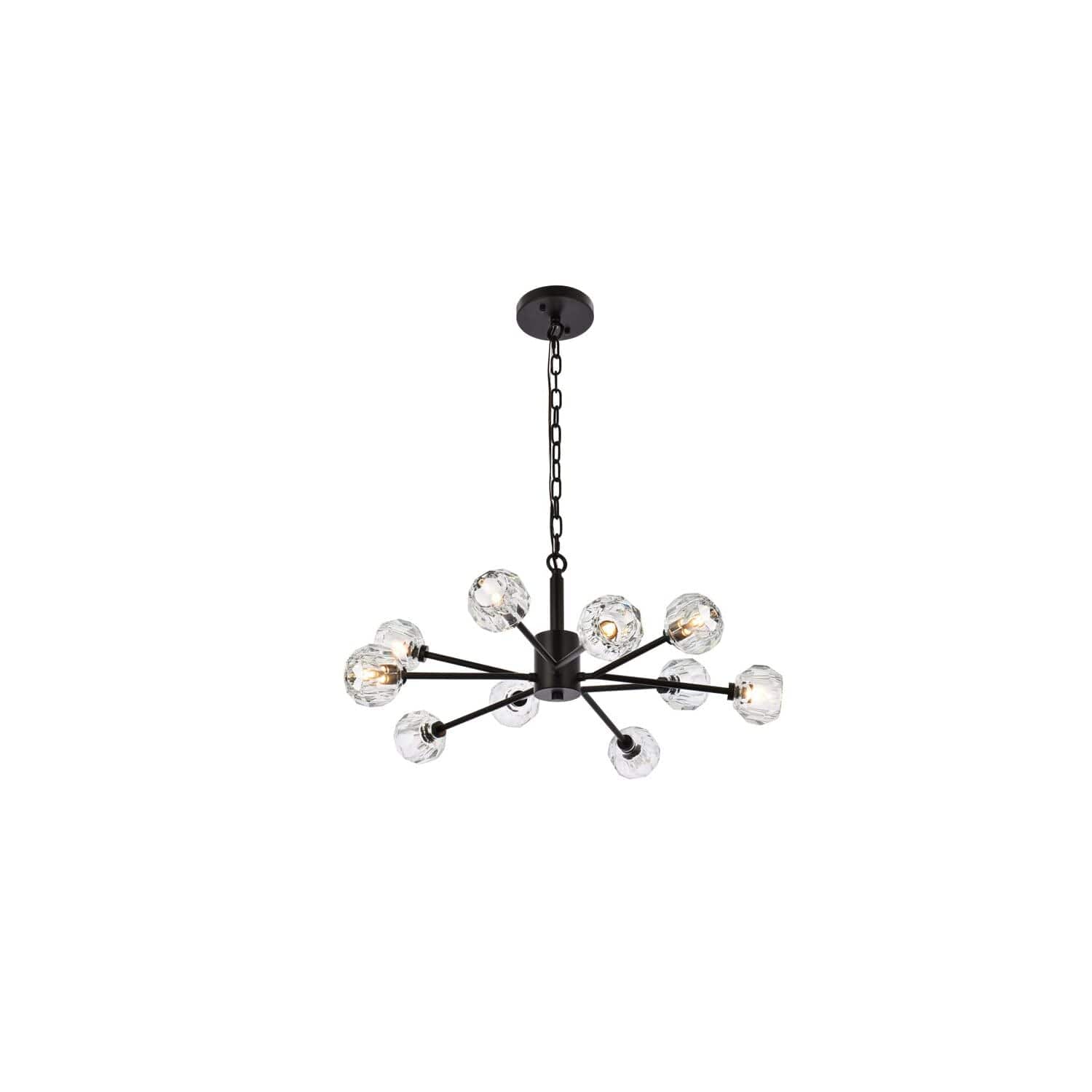 Elegant Lighting - Graham 10 Light Pendant in Black - Black And Clear price history on PriceWatchPro