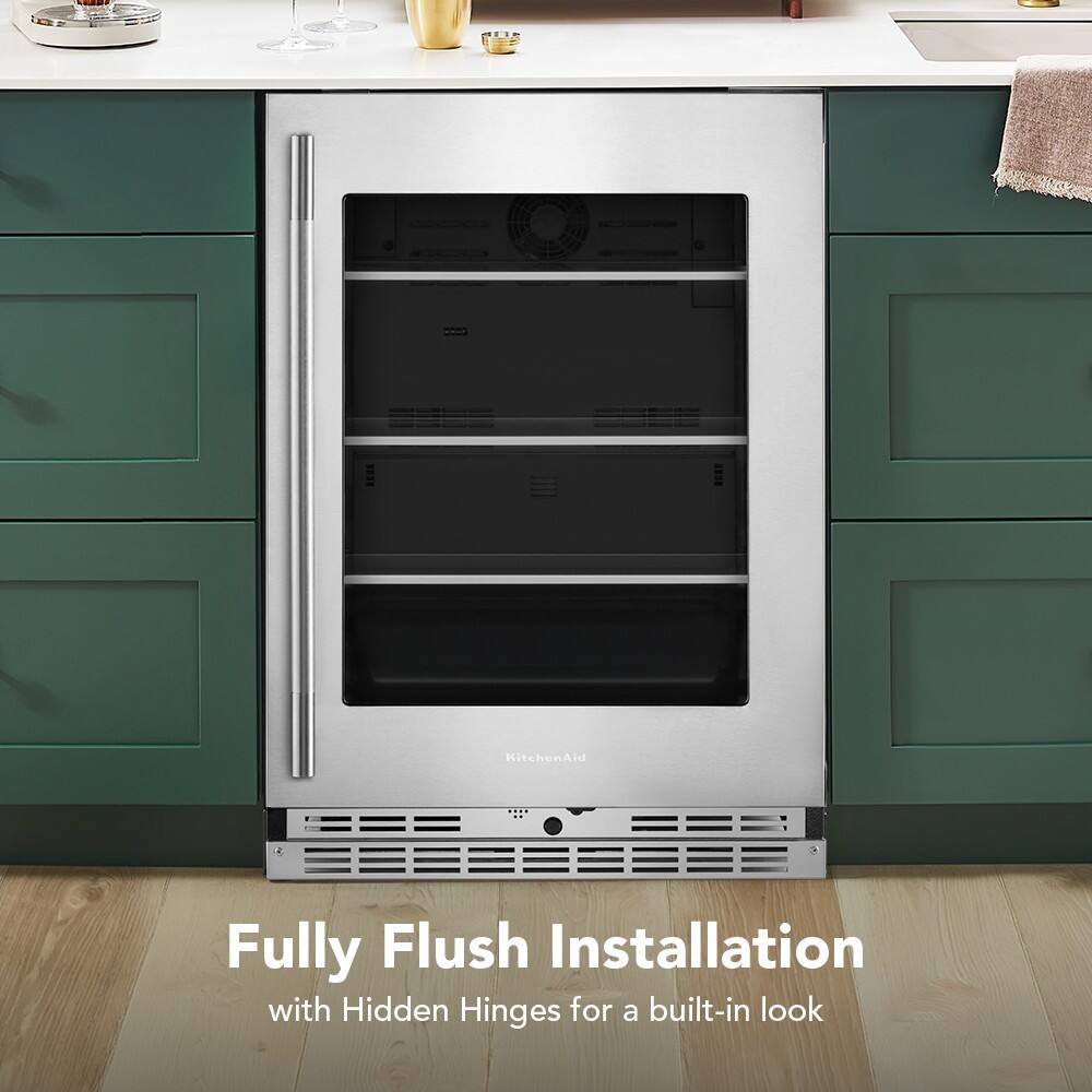 KitchenAid Fully Flush Installation with Hidden Hinges for a built-in look

Fully Flush Installation  
with Hidden Hinges for a built-in look