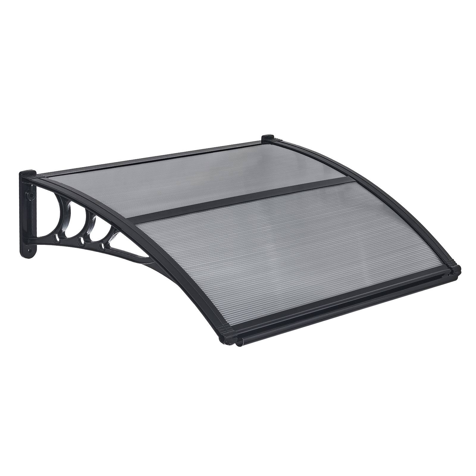 Alt View 5. VEVOR - Awnings for Door Entrance, 30 x 39 in, Exterior Front Door Window Awnings with Drainage & ABS Bracket - Smoke Gray.