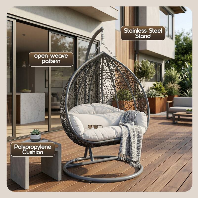 Stainless-Steel Stand  
Open-weave pattern  
Polypropylene Cushion