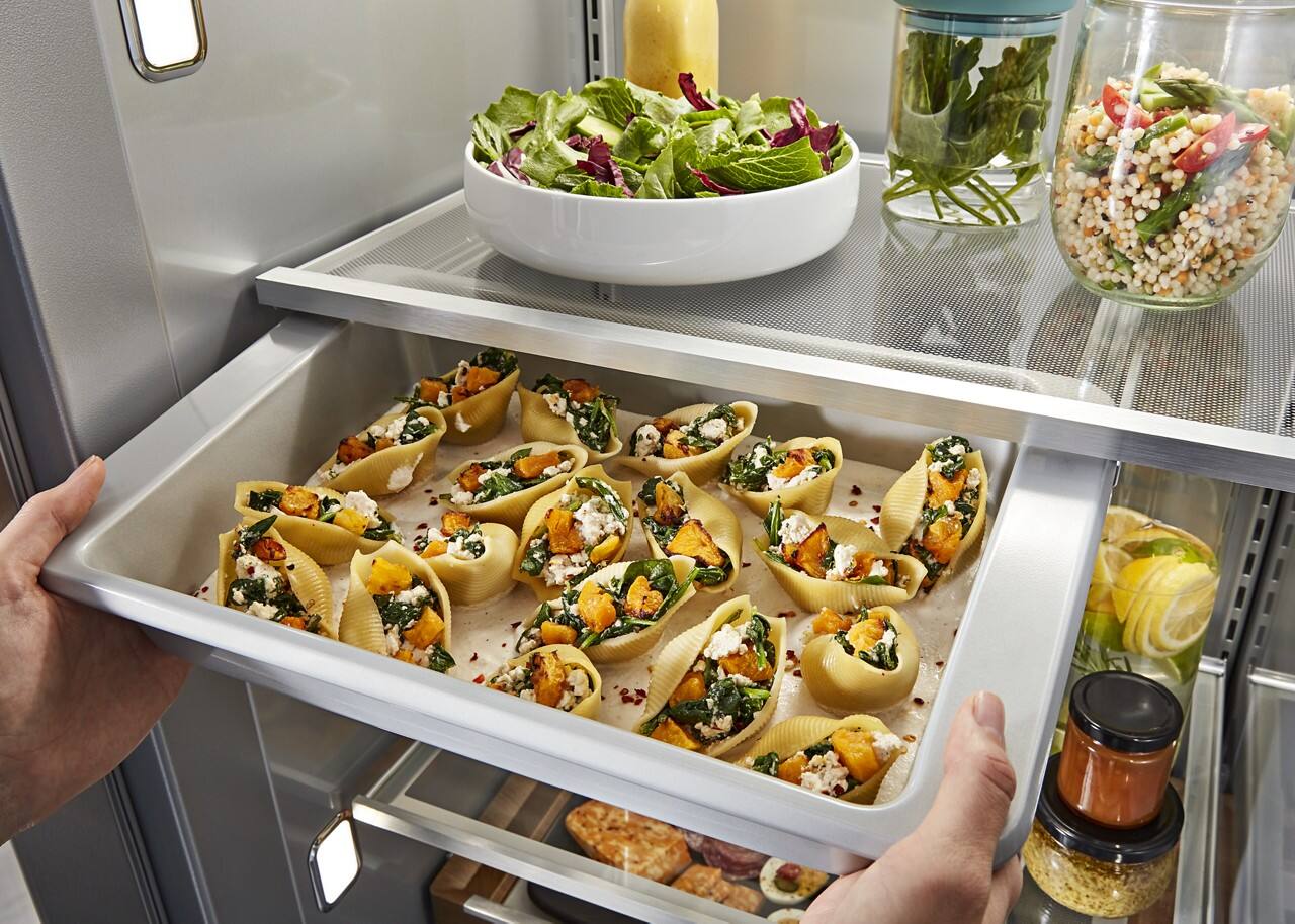 Alt View 12. KitchenAid - 25.5 Cu. Ft. Side-by-Side Refrigerator with Under-Shelf Prep Zone - Stainless Steel with PrintShield Finish.