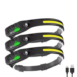Home Collection - COB LED Headlamp USB Rechargeable Work Light Bar Head Torch with Adjustable Band