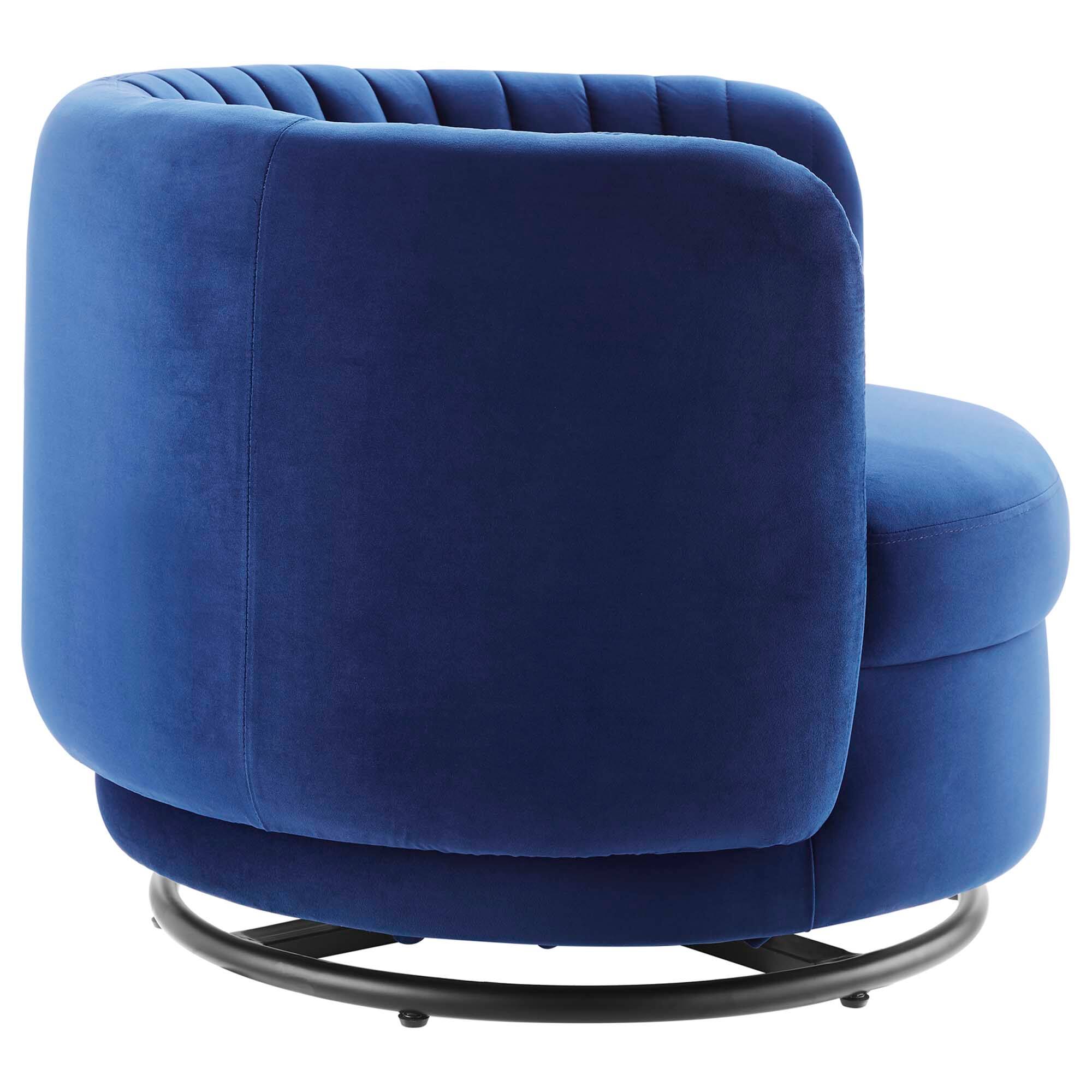 Back. Modway - Embrace Tufted Performance Velvet Swivel Chair by Modway - Black Navy.
