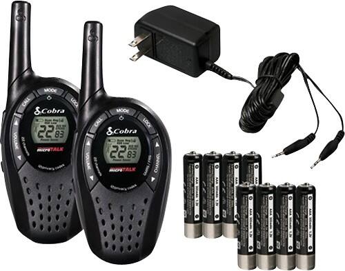 Front Standard. Cobra - microTALK 20-Mile, 22-Channel FRS/GMRS 2-Way Radio (Pair).