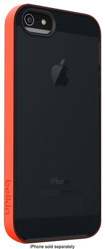 Front Standard. Belkin - Grip Candy Sheer Case for Apple® iPhone® 5 and 5s - Hazard/Blacktop.