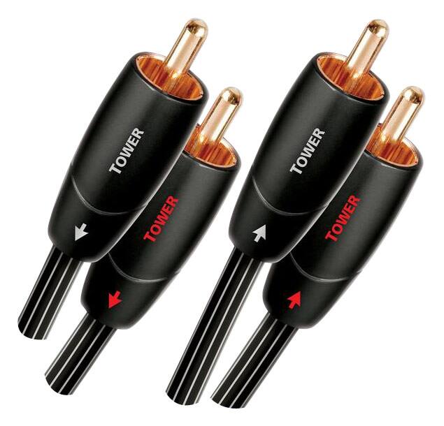 Angle. AudioQuest - Tower 4.9' RCA-to-RCA Interconnect Cable - Black/White.