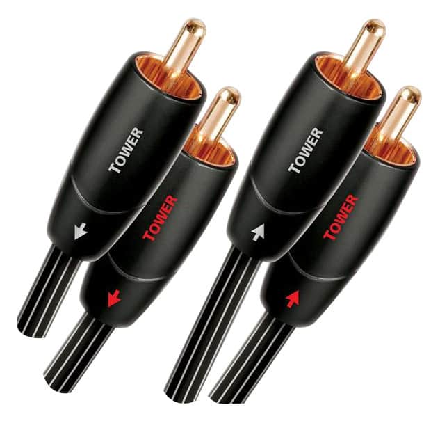 Angle. AudioQuest - Tower 16.4' RCA-to-RCA Interconnect Cable - Black/White.