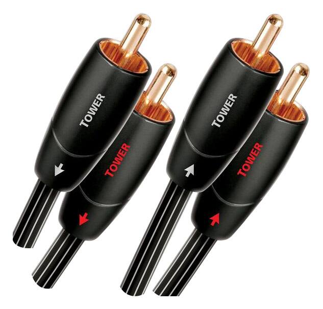 Angle. AudioQuest - Tower 16.4' RCA-to-RCA Interconnect Cable - Black/White.