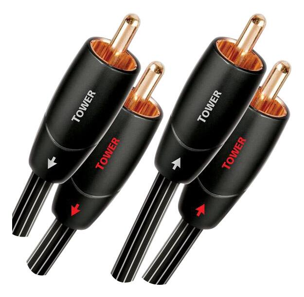 Angle. AudioQuest - Tower 26.2' RCA-to-RCA Interconnect Cable - Black/White.