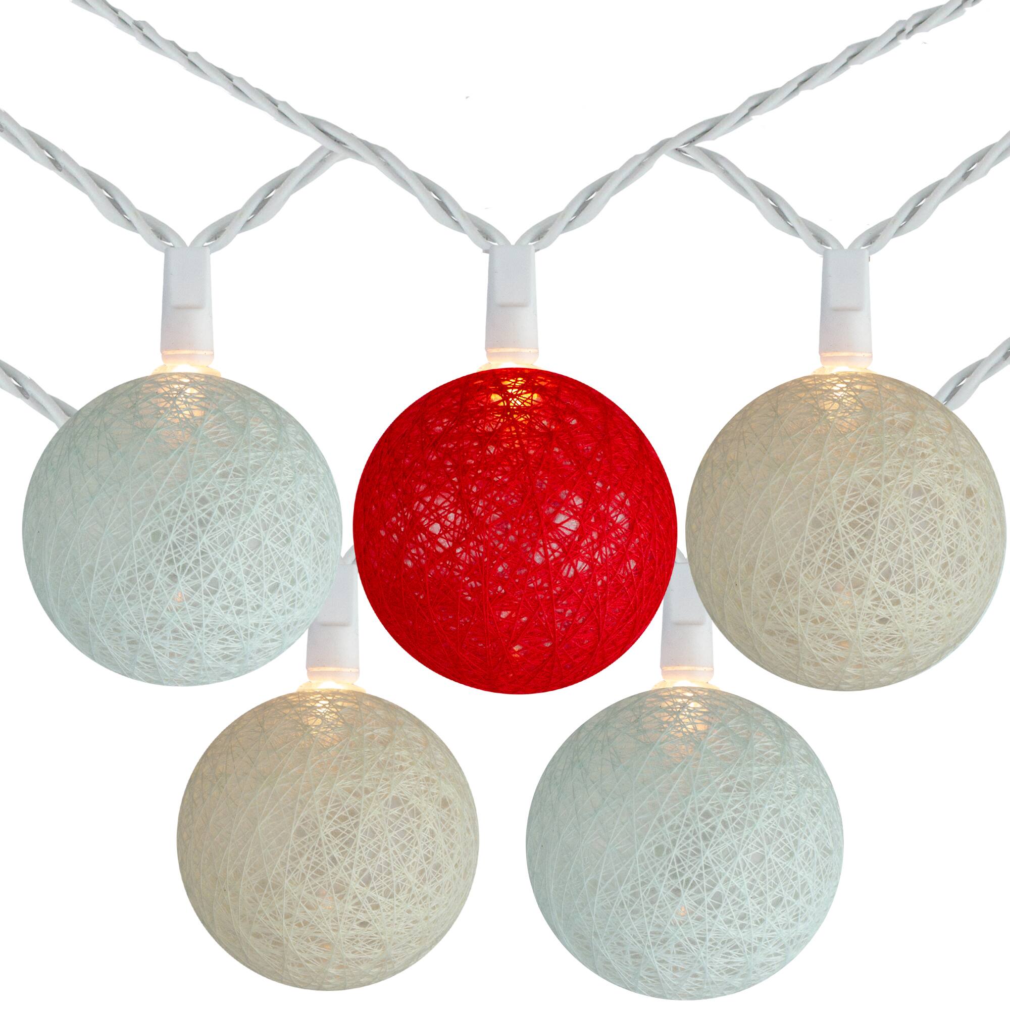 Front. Brite Star - String Ball Patio Globe Light Set - Clear Lights - 8.6 ft White Wire - 10ct - Multi.
