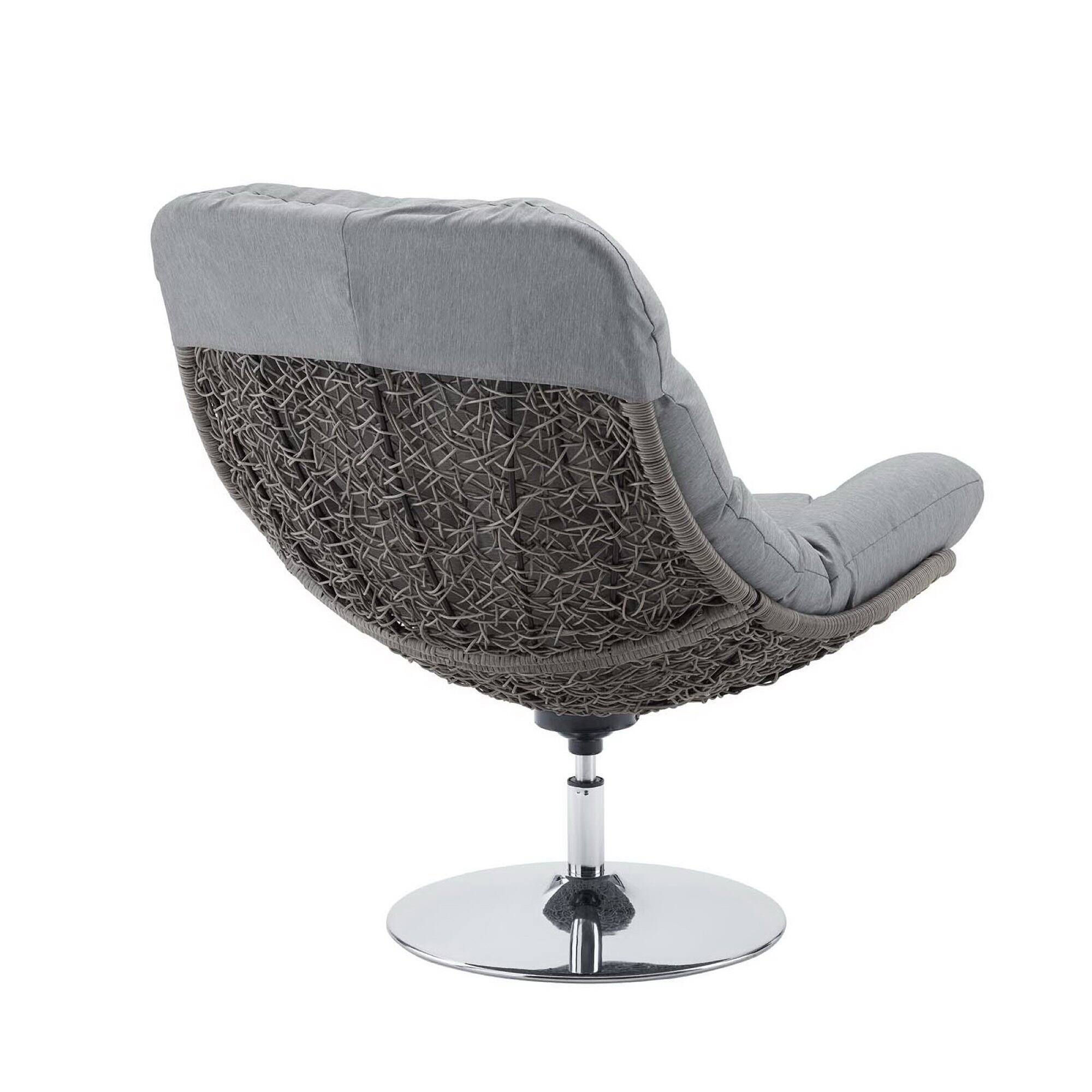 Alt View 1. Modway - Brighton Wicker Rattan Outdoor Patio Swivel Lounge Chair by Modway - Light Gray Gray.