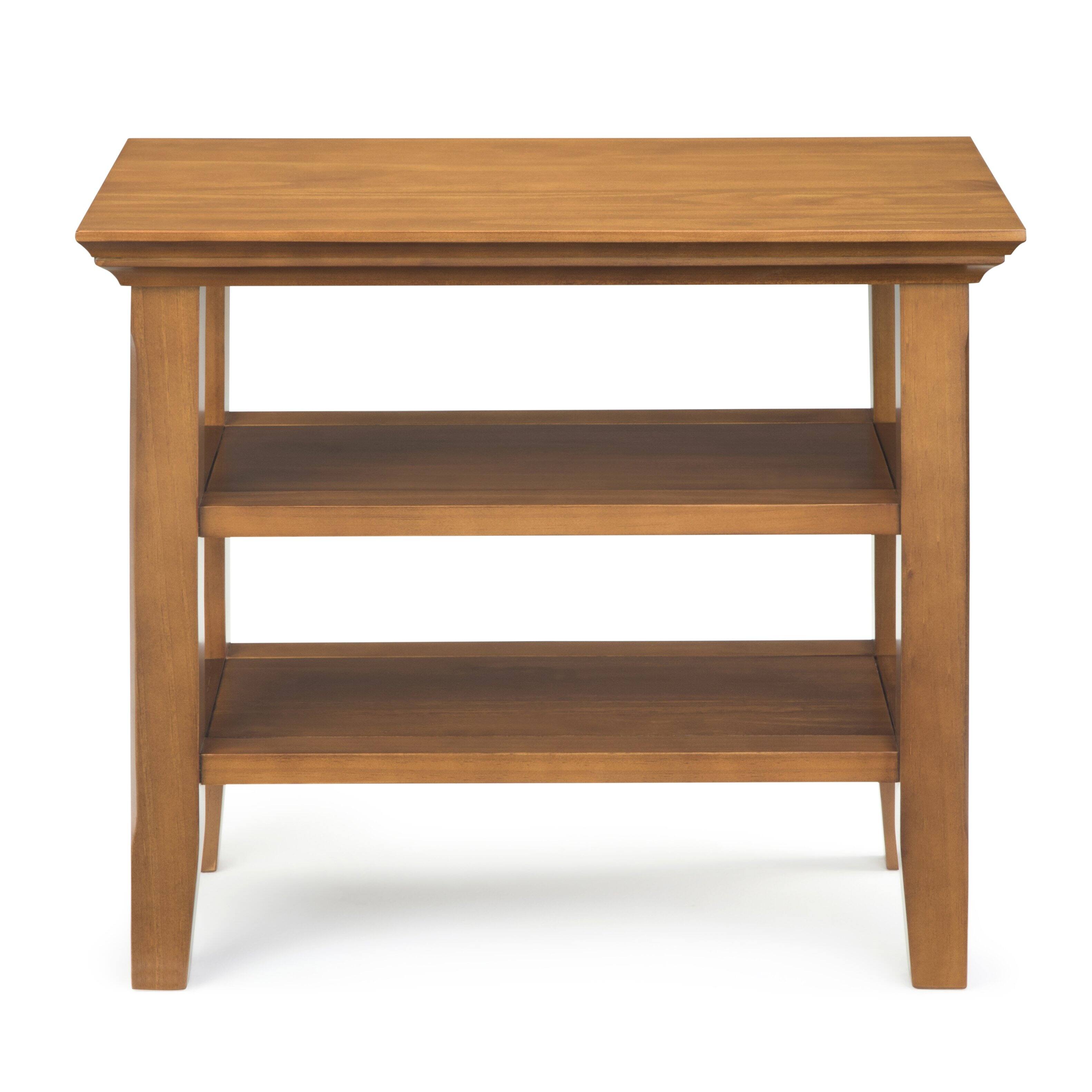 Left. Simpli Home - Acadian 14 inch Solid Wood Transitional Narrow Side Table in Light Golden Brown (Set of 2) - Light Golden Brown.