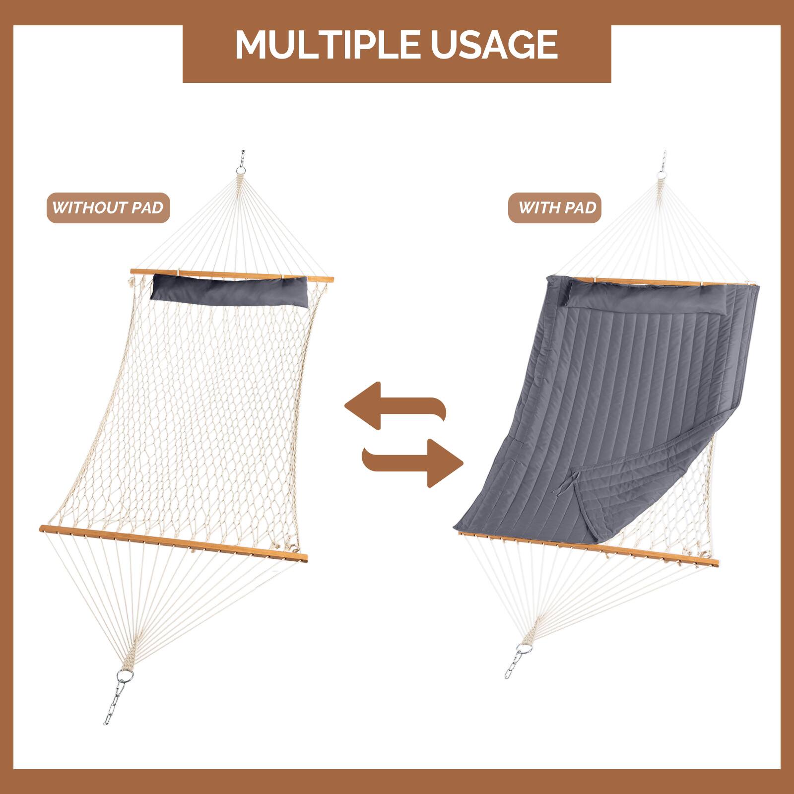 MULTIPLE USAGE

WITHOUT PAD

WITH PAD