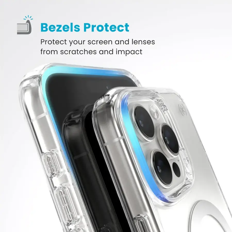 Bezels Protect: Protect your screen and lenses from scratches and impact.